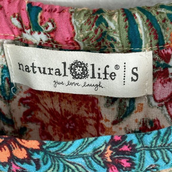 Natural Life Womens Small Floral Sleeveless Tiered Dress Square Neck - Picture 4 of 10